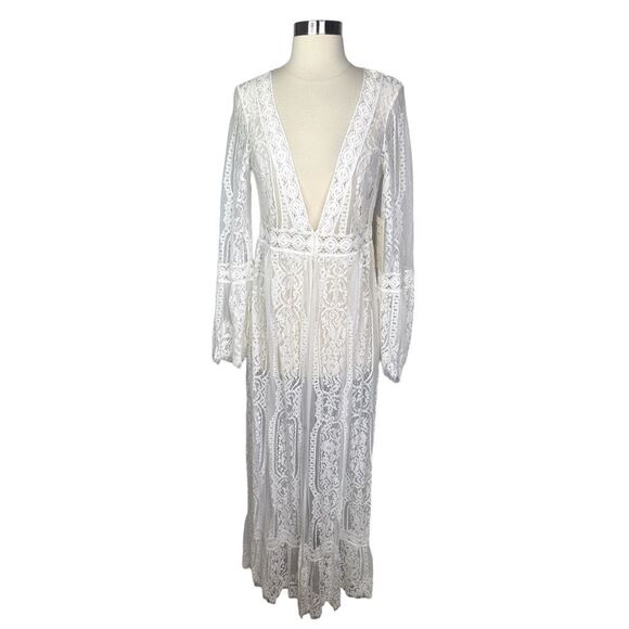 B.O.G. Collective Full Length Floral Lace Duster - Size Small - Picture 1 of 5